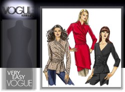 8422 EZ VOGUE KNIT TIE WRAP SHAPE OR NOT TOP LENGTHS PATTERN 6-12 + 14-18